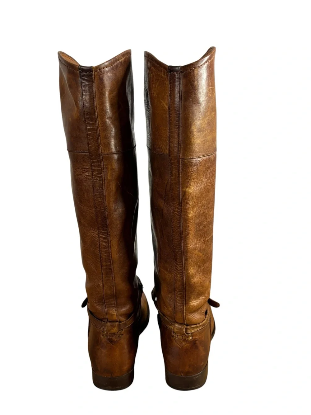 Frye Knee High Pull On Boots Brown Distressed Leather Woman’s Size 7 B